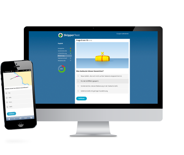 SkipperTest auf Laptop und Smartphone